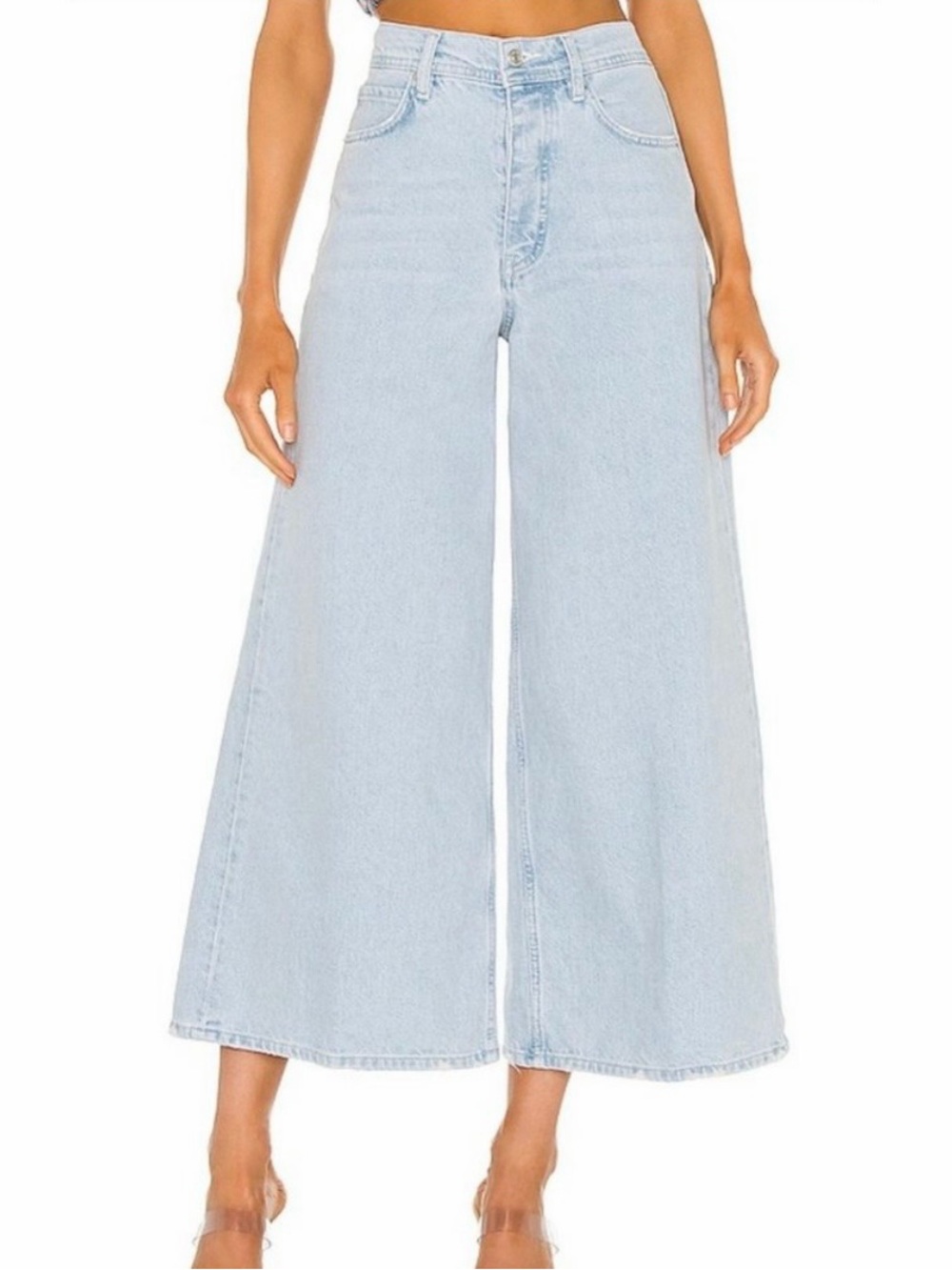 Free People We The Free Landry Wide Leg High Rise Denim Jean Size 24